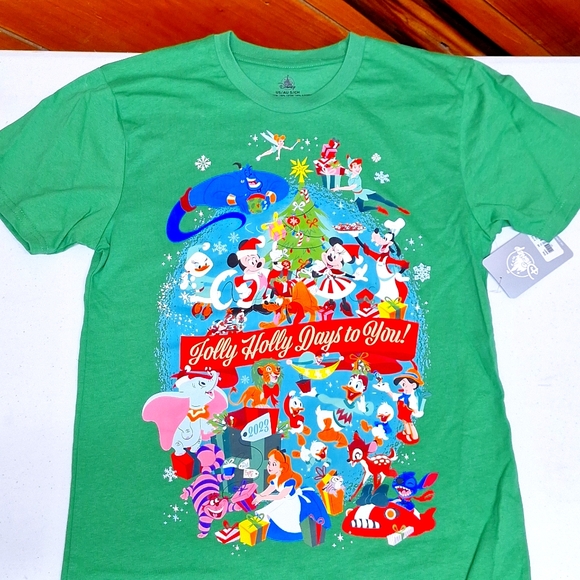 NEW! DISCONTINUED Disney Ensemble Characters Christmas T-Shirt - Mickey, Minnie - Picture 1 of 6